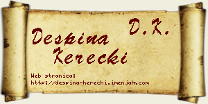 Despina Kerečki vizit kartica